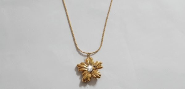 Gold Flower Pendant Necklace for Women | Waterproof, Anti-Tarnish Stainless Steel Jewelry | Elegant Floral Charm Chain for Daily & Party Wear | Hypoallergenic Necklace Gift | Swift Vibe