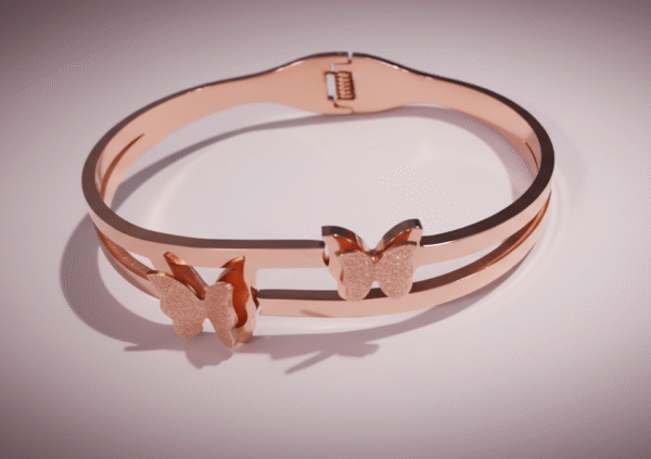 Rose Gold Butterfly Bracelet for Women & Girls | Stainless Steel | Anti-Tarnish | Elegant & Stylish Openable Bangle | Fashion Jewelry Gift - Swift Vibe