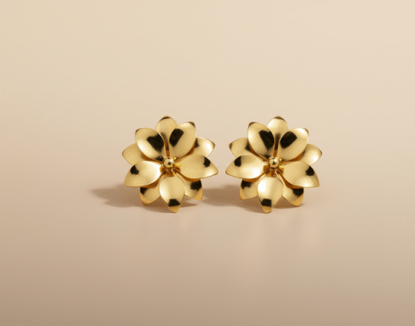 Swifts Vibe Gold-Plated Flower Stud Earrings for Women | Stainless Steel, Anti-Tarnish, Waterproof Floral Jewelry