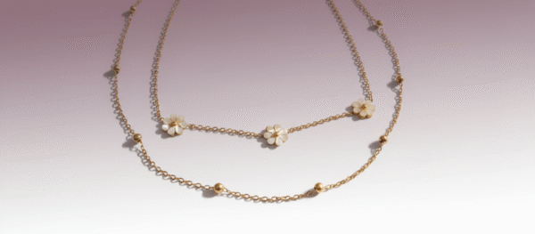 Elegant Gold-Plated Floral Necklace for Women – Stainless Steel, Anti-Tarnish