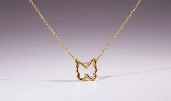 Trendy Butterfly Pendant Necklace – Stainless Steel - Anti-Tarnish - Waterproof - Comfortable for Skin