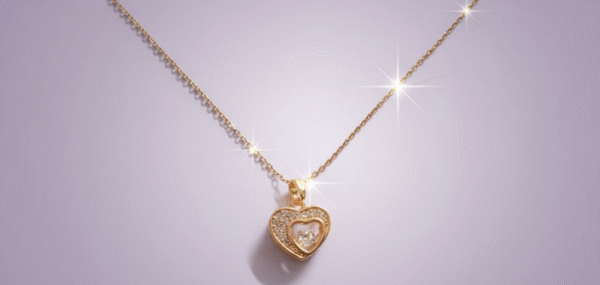 Elegant Heart-Shaped Gold Necklace for Women | Stainless Steel Anti-Tarnish Pendant Jewelry