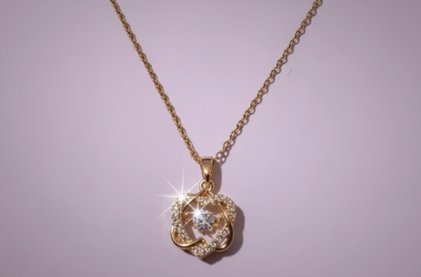 Elegant Gold-Plated Heart Pendant for Women | Stainless Steel Anti-Tarnish & Water-Resistant Jewelry